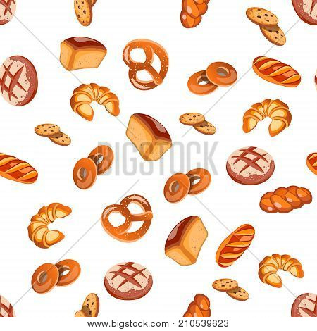 Seamless pattern with differnet product. Vector illustration