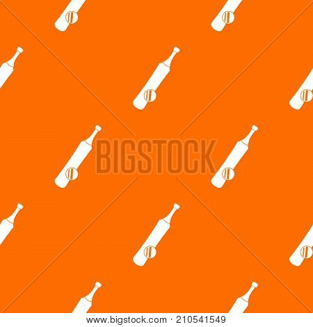 Baseball pattern repeat seamless in orange color for any design. Vector geometric illustration
