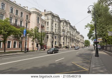 St. Petersburg, Russia - June 18, 2017: Kamennoostrovsky Avenue on a Summer Day in St. Petersburg
