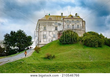 Olesk, Lviv Oblast, Ukraine, October 07 2017 View of Olesky Castle