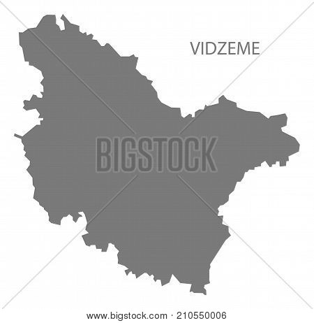 Vidzeme Administrative Division Map Of Latvia Grey Illustration Silhouette Shape