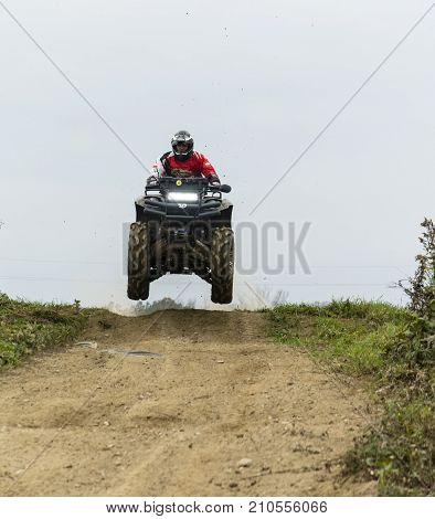 Quad Track Training On The Off-road.