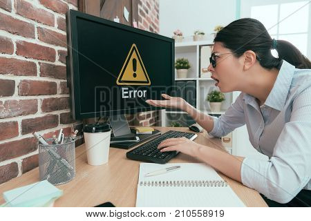 Sadness Suit Woman Sitting On Working Desk