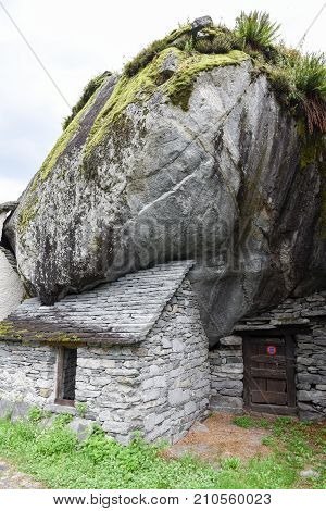 Typical Grotto At Fontana On Maggia Valley