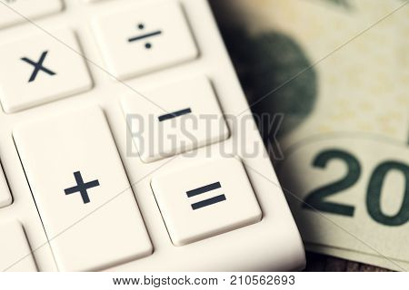Calculator Money Bill Twenty Plus Finance Tax