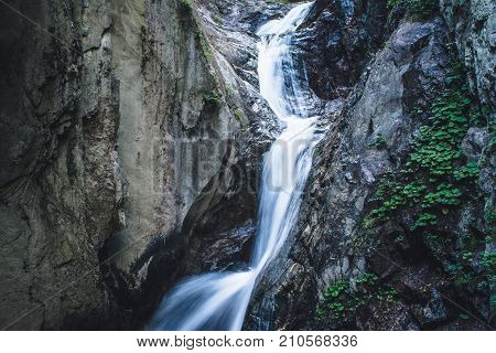 Switzerland Alps Gorges du durnand. Amazing cascading waterfalls.