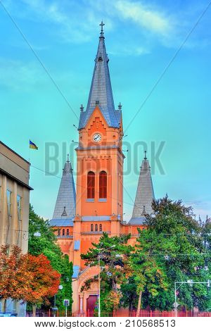 Cathedral Of Saint Martin Of Tours In Mukacheve. Transcarpatia, Ukraine