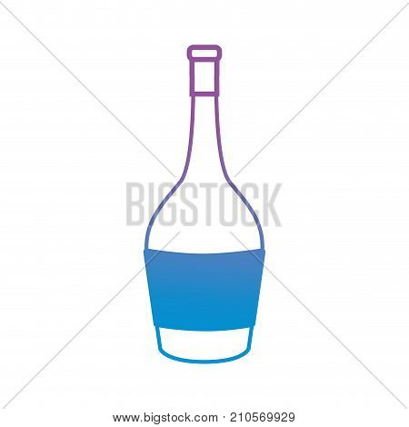line wine bottle beverege element vector illustration