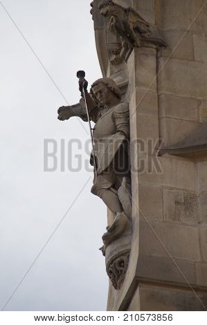 The Tower holy Jacques - Paris, France - Photo taken outdoor, of day and without character. Tourist place. The tower Saint Jacques is an isolated tower, built between 1509 and 1523, raised (drawn up) in the middle of the first Parisian public garden