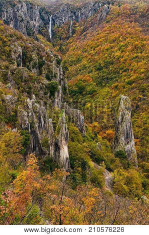 Beautiful canyon Vela Draga in autumnn, Croatia, HR
