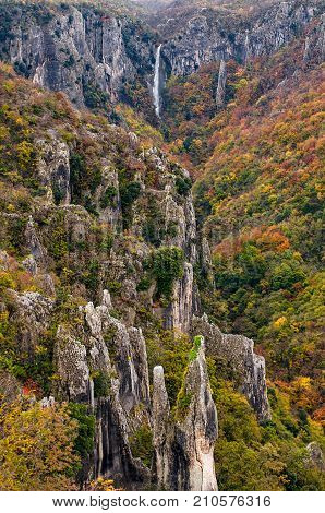 Beautiful canyon Vela Draga in autumnn, Croatia, HR
