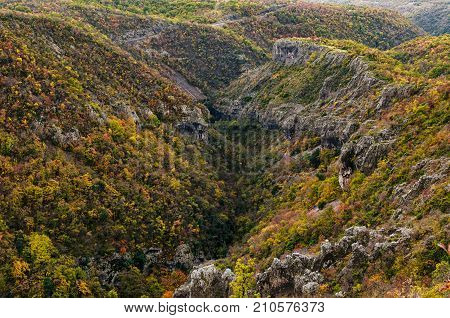 Beautiful canyon Vela Draga in autumnn, Croatia, HR