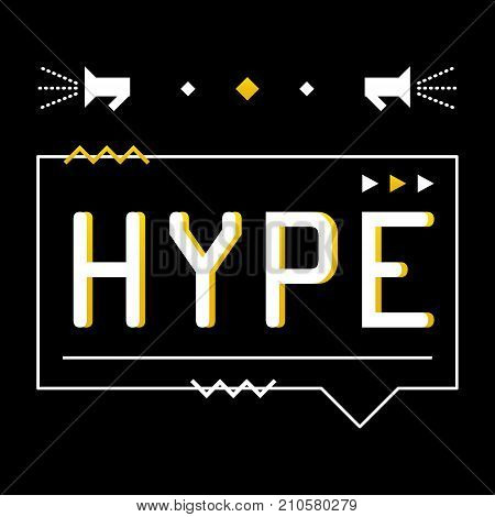Hype trendy card, banner, vector illustration in memphis style.