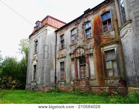 Abandoned palace in Belarus (Zheludok, Grodno region), built in the early twentieth century, example of Art Nouveau style