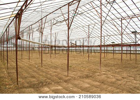 empty greenhouse for new vegetables ready touse