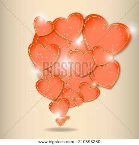 Abstract paper hearts. Love. Valentine background with hearts