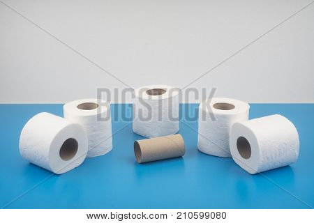 toilet paper close-up isolated on white background