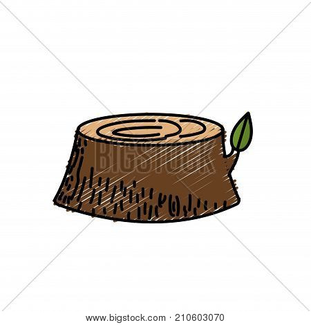 natural tree bole with ecology leaf design vector illustration