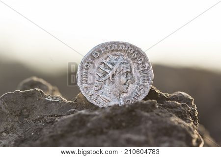 Roman Silver Coins Covered In Dirt