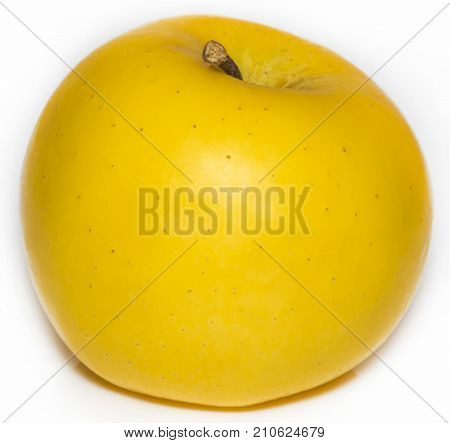 Ripe Yellow Apple Isolated On White Background