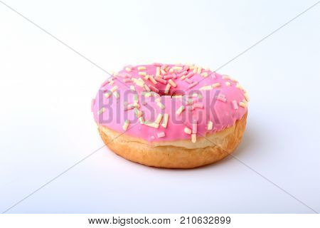 Homemade Traditional polish sweets doughnuts isolated on white background