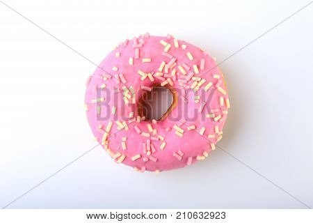 Homemade Traditional polish sweets doughnuts isolated on white background