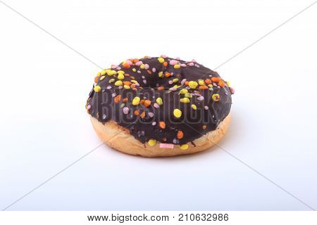 Homemade Traditional polish sweets doughnuts isolated on white background