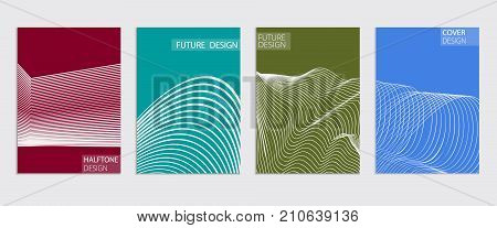 Minimal Vector covers design. Cool halftone gradients. Future Poster template.