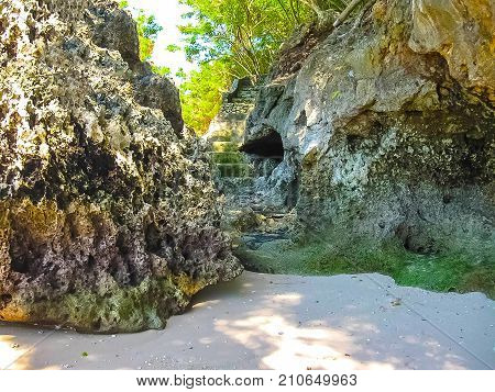 Padang Padang Beach, Bali - the white sand and blue sky