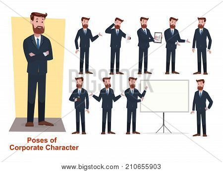 Set of corporate and office people for animation and print purpose