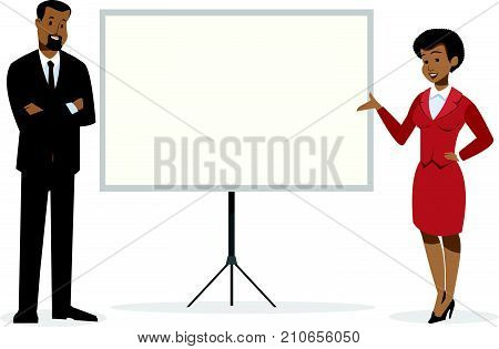 Business Woman And Man In Office Vector Illustration Design1.eps