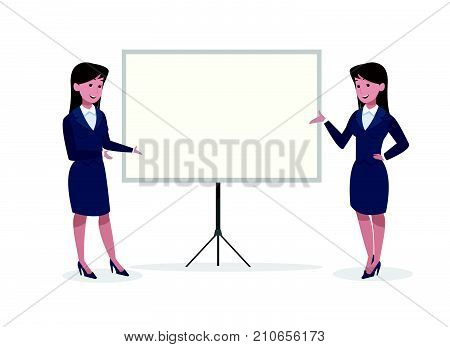 Business Woman In Office Vector Design Illustration3.eps