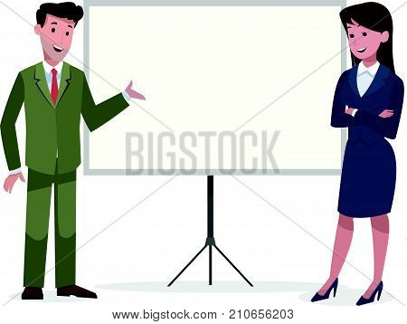 Business Women And Man In Office Vector Illustration Design1.eps