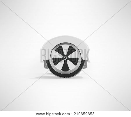 Modern Sporty Gyroboard White Side View 3D Render On Gray Background