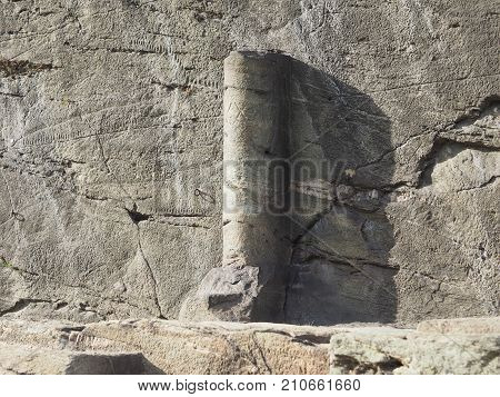 Ancient Roman Road Milestone In Donnas