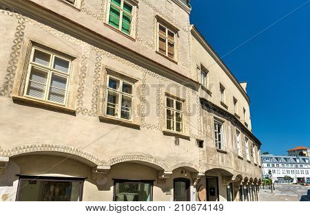 Historic Buildings In The Old Town Of Krems An Der Donau, A Unesco Heritage Site In Austria