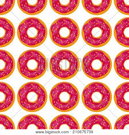 Seamless background of donuts with pastry pads illustration