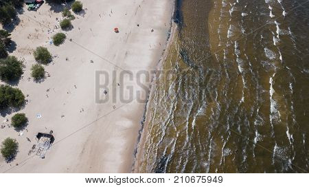 Vecaki Latvia Baltic Sea Seaside Aerial Drone Top