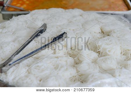 Roll White Rice Noodle, Asian Meal