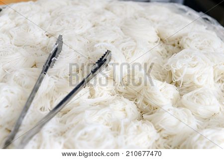 Roll White Rice Noodle, Asian Meal