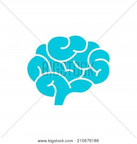 Blue Vector Brain Icon, can be used for logo, conceptual illustration etc..