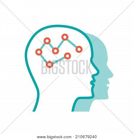 Psychology icon with concept of brain or thinking