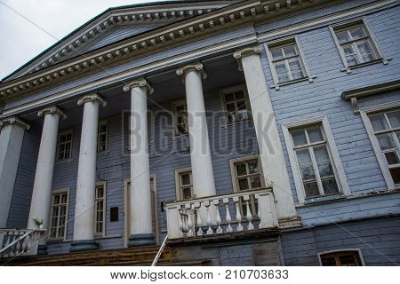 Mansion of the writer Nabokov. Wooden Palace Park in Russia. The Park estate Rozhdestveno. The monument of landscape art of the 18th-19th centuries. Leningrad oblast.