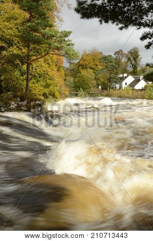 A view of the Falls of Dochart at Killin