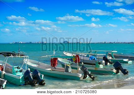 Cancun Puerto Juarez in Caribbean sea of Mexico