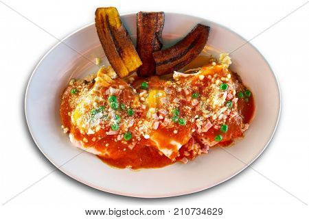 Motulenos eggs breakfast of Mexico in Riviera Maya