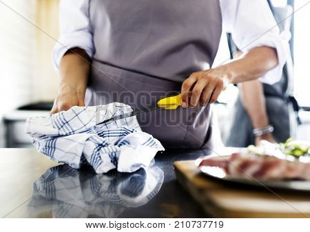 Chef preparing food