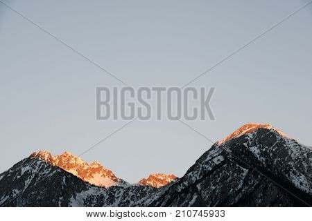 Snowy peaks in Tena Valley, Panticosa, Aragon, Huesca, Spain.