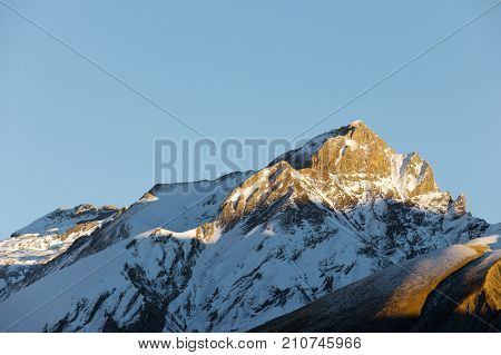 Snowy Peak, Tendenera Mountains, in Tena Valley, Panticosa, Aragon, Huesca, Spain.