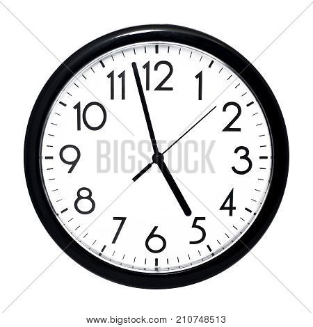 White Wall Clock. Isolated On White Background.